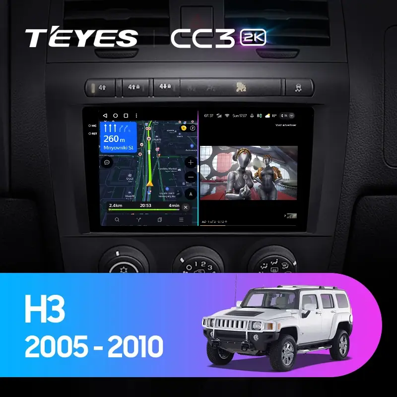 Комплект магнитолы TEYES CC3 2K 9.5" для Hummer H3 I 2005-2010
