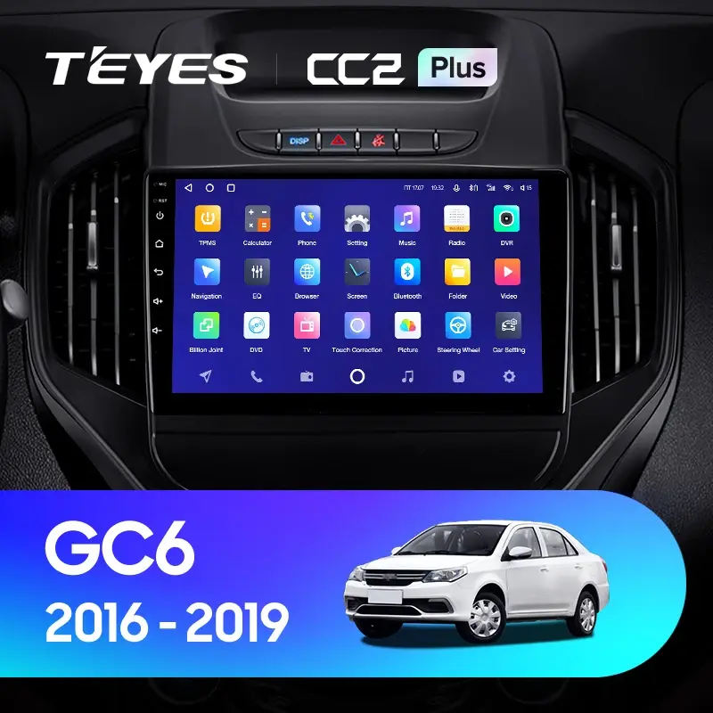 Комплект магнитолы TEYES CC2 Plus 9.0" для Geely GC6 2016-2019