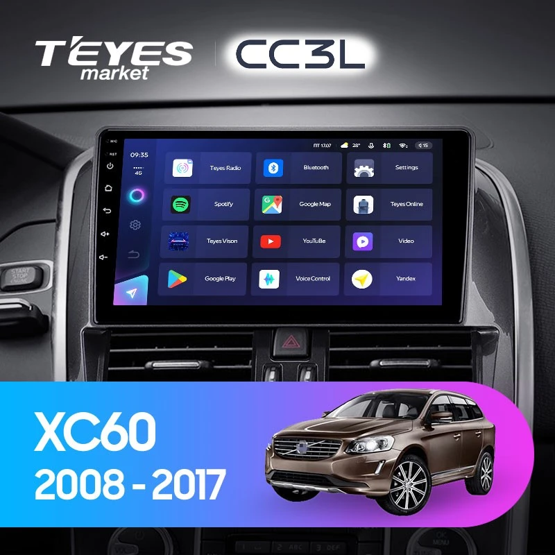Комплект магнитолы TEYES CC3L 9.0" для Volvo XC60