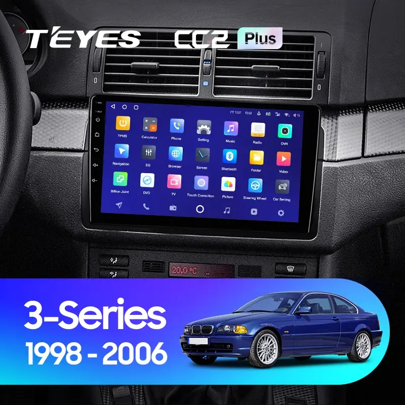 Комплект магнитолы TEYES CC2 Plus 9.0" для BMW 3 серия E46 1998-2006