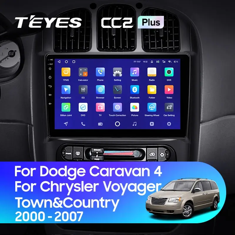 Комплект магнитолы TEYES CC2 Plus 10.2" для Dodge Caravan IV 2000-2007