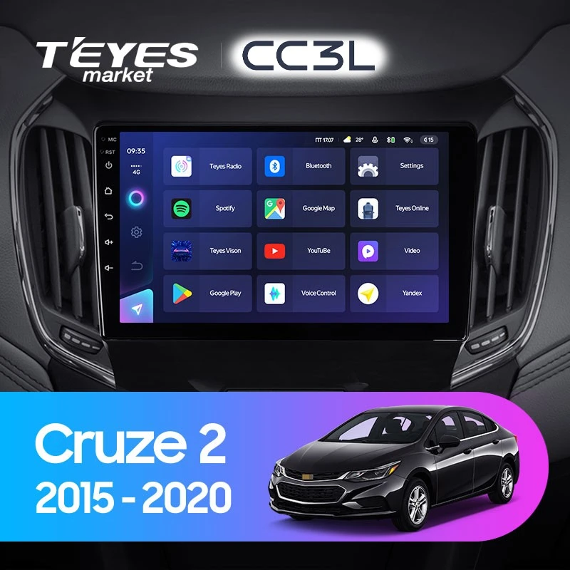 Комплект магнитолы TEYES CC3L 9.0" для Chevrolet Cruze
