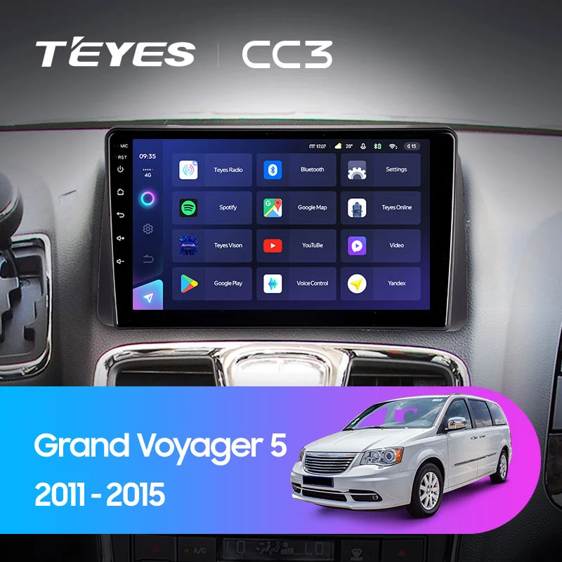 Комплект магнитолы TEYES CC3 9.0" для Chrysler Grand Voyager V рестайлинг 2011-2015