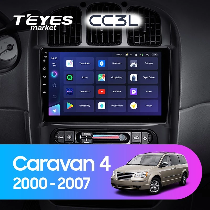 Комплект магнитолы TEYES CC3L 10.2" для Dodge Caravan