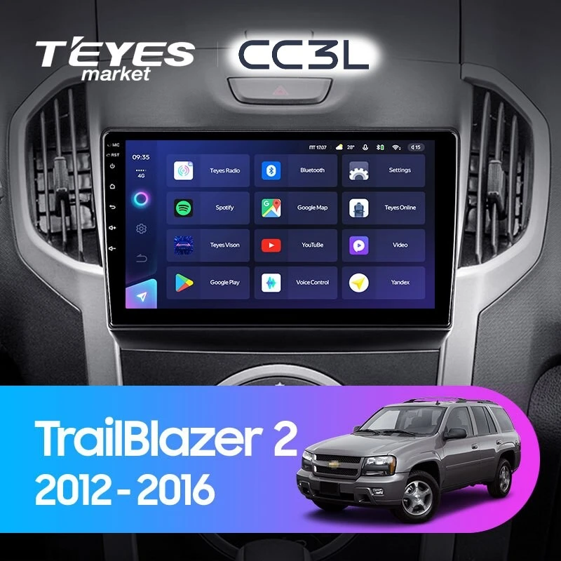 Комплект магнитолы TEYES CC3L 9.0" для Chevrolet TrailBlazer