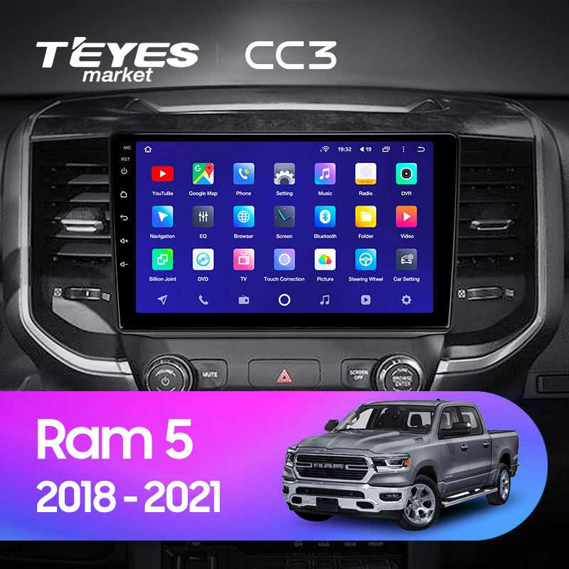 Комплект магнитолы TEYES CC3 9.0" для Dodge Ram V 2018-2023