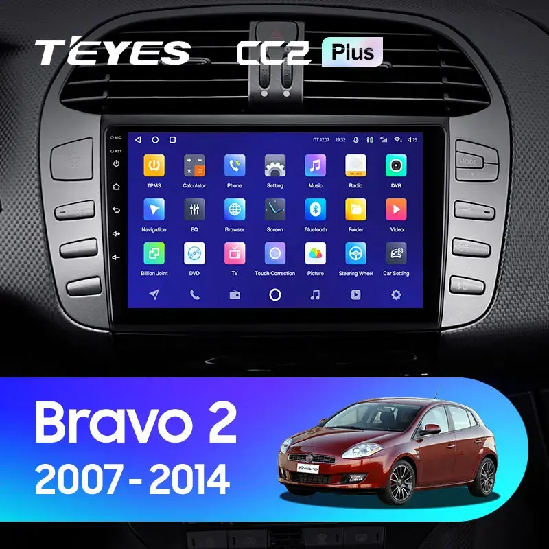 Комплект магнитолы TEYES CC2 Plus 9.0" для FIAT Bravo II 2007-2014