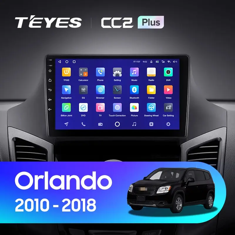 Комплект магнитолы TEYES CC2 Plus 9.0" для Chevrolet Orlando I 2010-2018