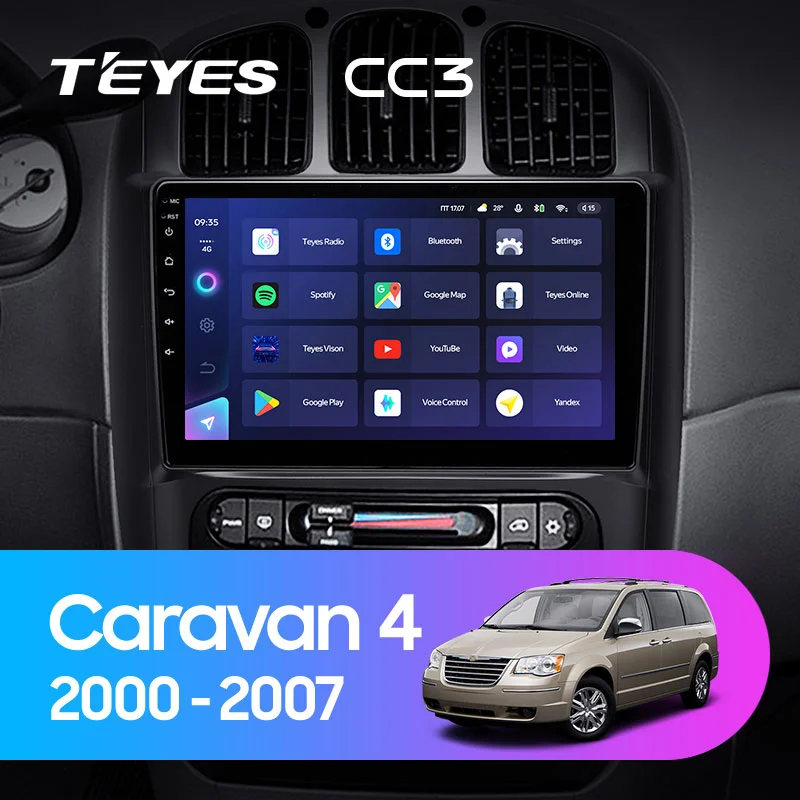 Комплект магнитолы TEYES CC3 10.2" для Dodge Caravan IV 2000-2007