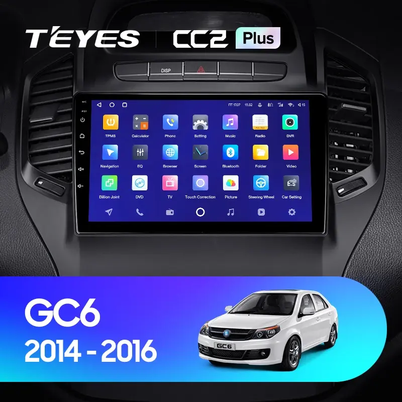 Комплект магнитолы TEYES CC2 Plus 9.0" для Geely GC6 I 2014-2016