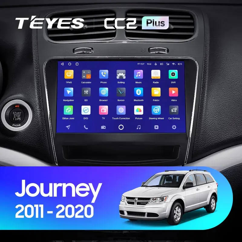 Комплект магнитолы TEYES CC2 Plus 9.0" для Dodge Journey I рестайлинг 2011-2023