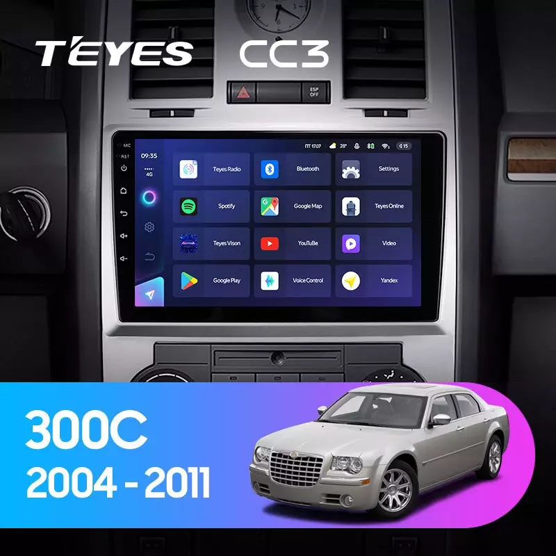 Комплект магнитолы TEYES CC3 9.0" для Chrysler 300C I 2004-2011