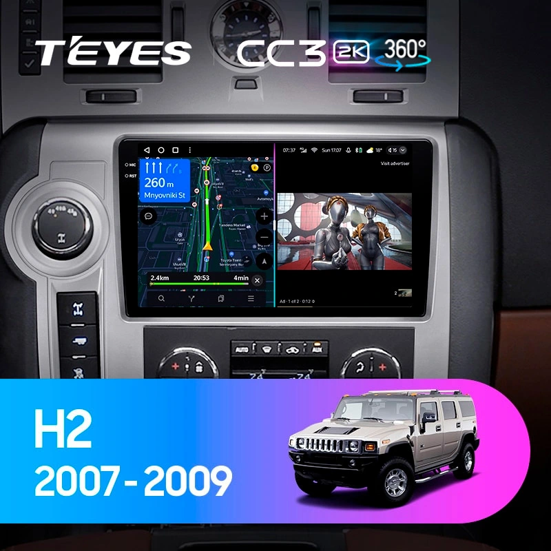 Комплект магнитолы TEYES CC3 2K 360 10.36" для Hummer H2 I рестайлинг 2007-2009
