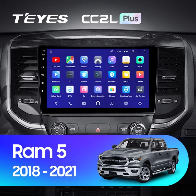 Комплект магнитолы TEYES CC2 Plus 9.0" для Dodge Ram V 2018-2023