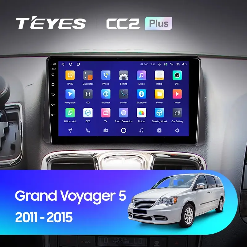 Комплект магнитолы TEYES CC2 Plus 9.0" для Chrysler Grand Voyager V рестайлинг 2011-2015