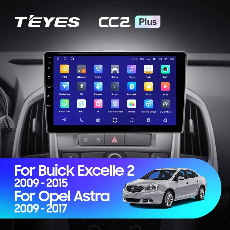 Комплект магнитолы TEYES CC2 Plus 9.0" для Buick Excelle II 2009-2015