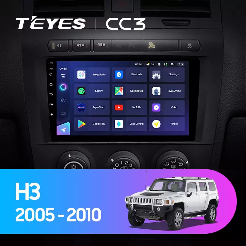 Комплект магнитолы TEYES CC3 9.0" для Hummer H3 I 2005-2010
