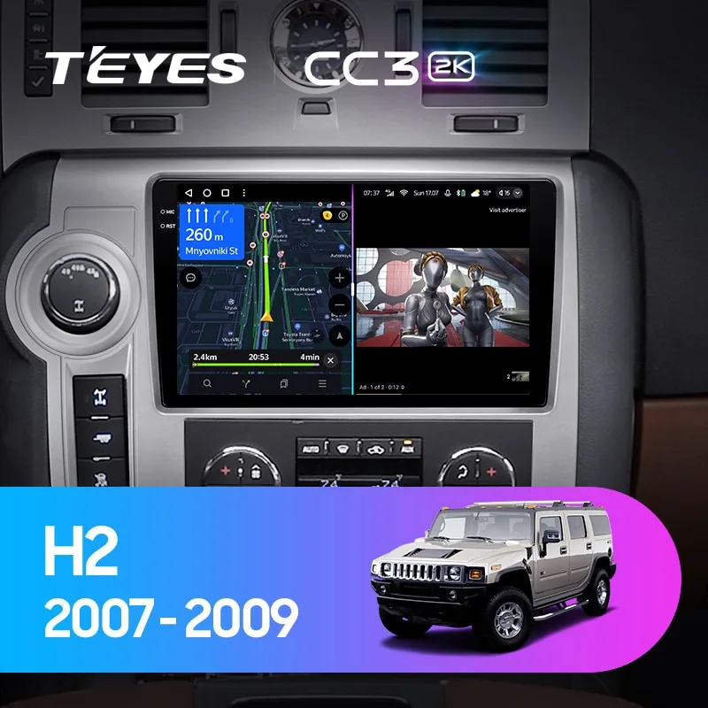 Комплект магнитолы TEYES CC3 2K 9.5" для Hummer H2 I 2002-2007