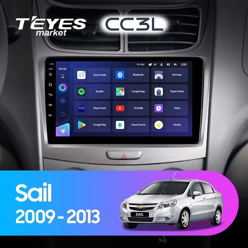 Комплект магнитолы TEYES CC3L 9.0" для Chevrolet Sail