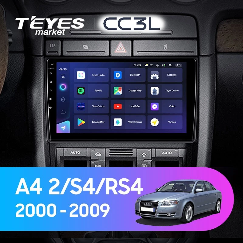 Комплект магнитолы TEYES CC3L 9.0" для Audi A4