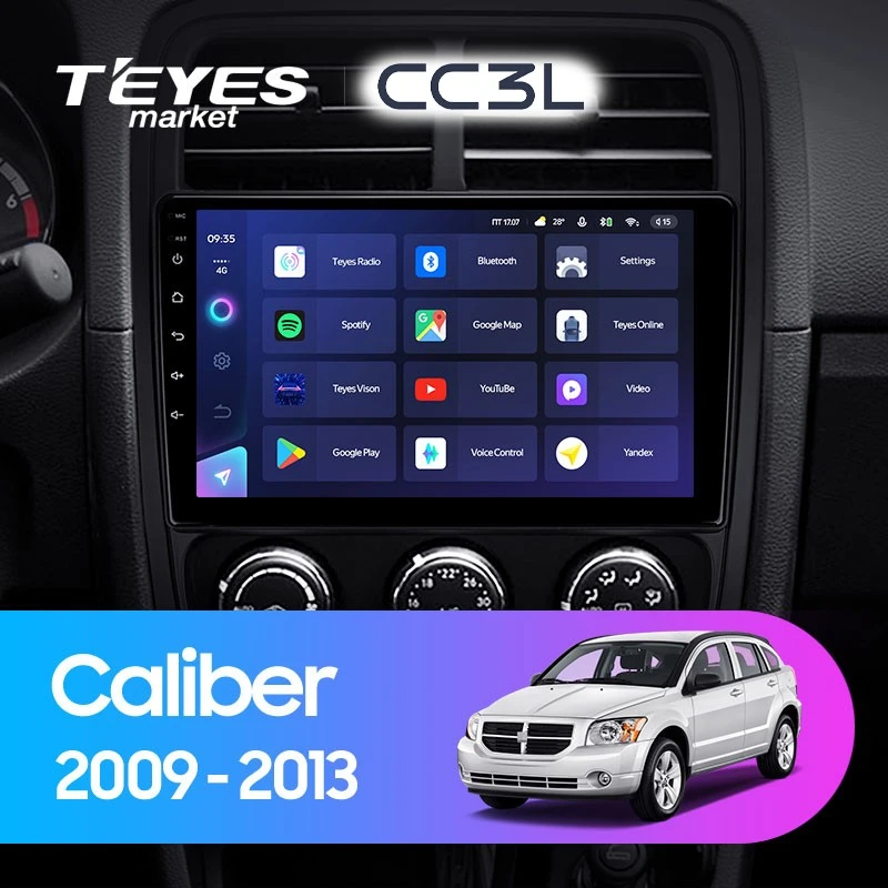 Комплект магнитолы TEYES CC3L 9.0" для Dodge Caliber