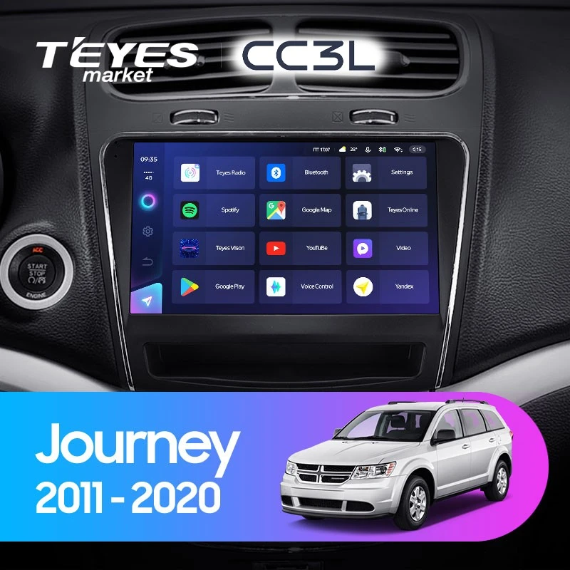 Комплект магнитолы TEYES CC3L 9.0" для Dodge Journey