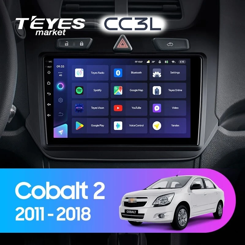 Комплект магнитолы TEYES CC3L 9.0" для Chevrolet Cobalt