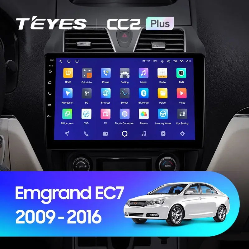 Комплект магнитолы TEYES CC2 Plus 10.2" для Geely Emgrand EC7 I 2009-2016