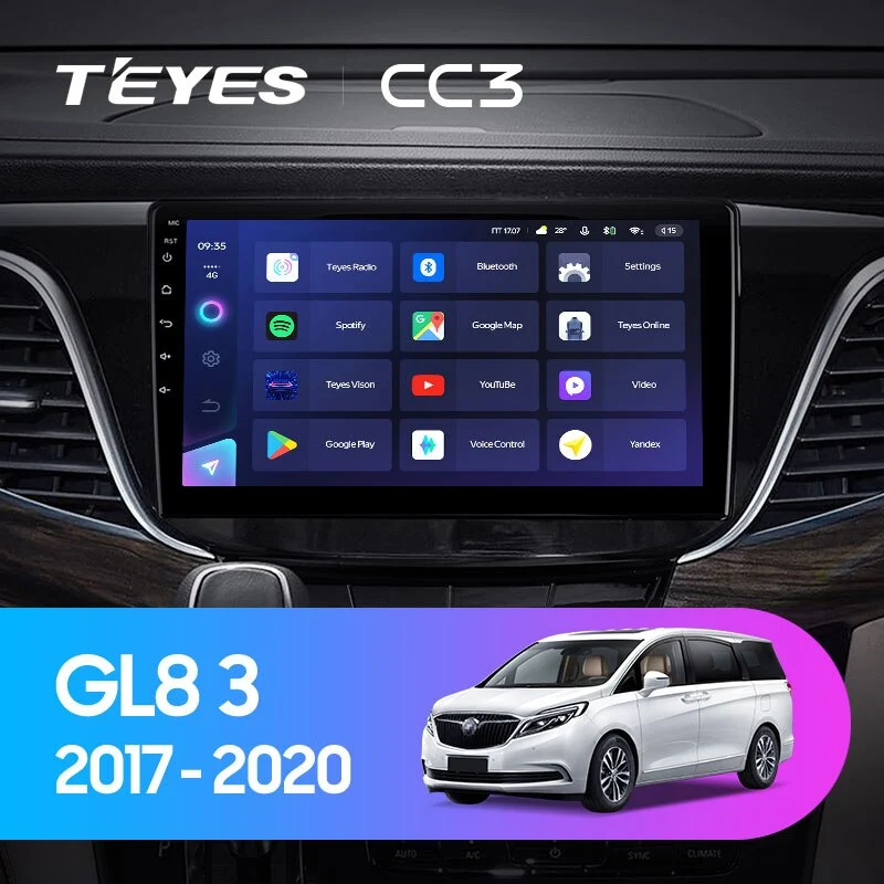 Комплект магнитолы TEYES CC3 10.2" для Buick GL8 III 2017-2023