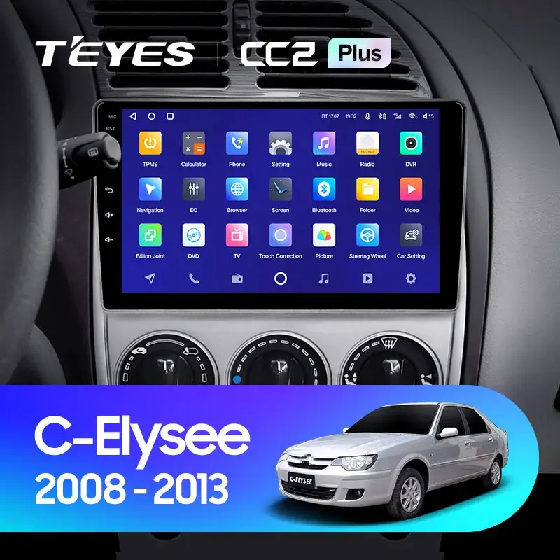 Комплект магнитолы TEYES CC2 Plus 9.0" для Citroen C-Elysee 2008-2013
