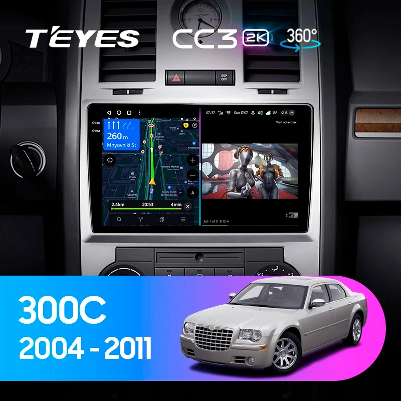 Комплект магнитолы TEYES CC3 2K 360 9.5" для Chrysler 300C I 2004-2011