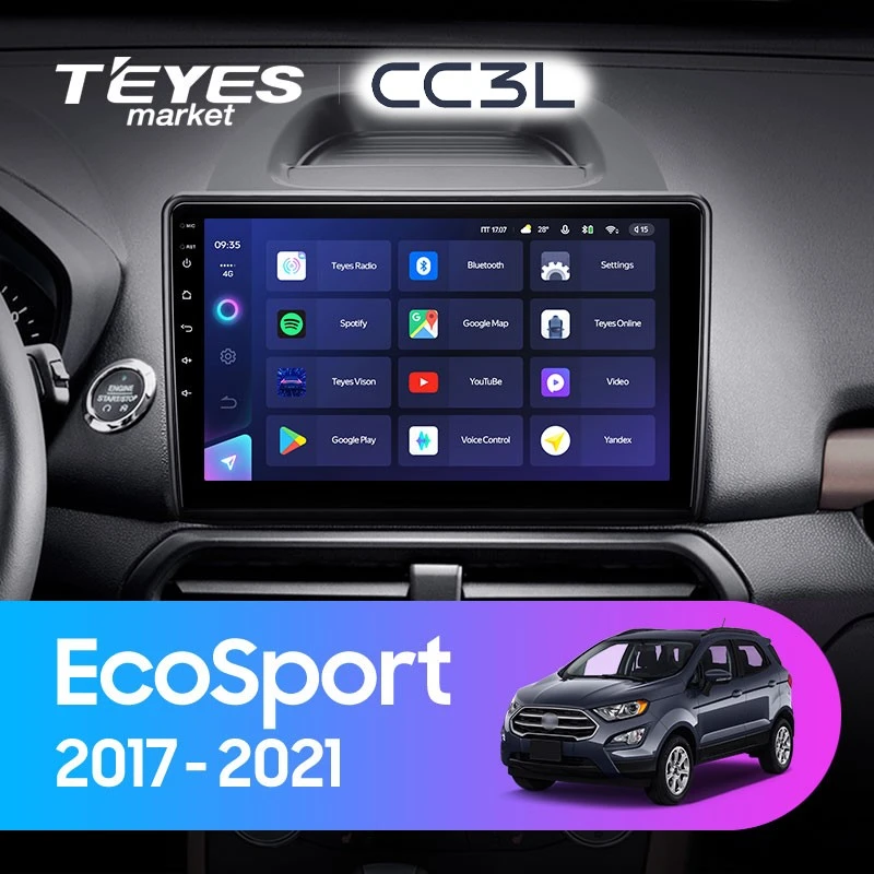 Комплект магнитолы TEYES CC3L 10.2" для Ford EcoSport