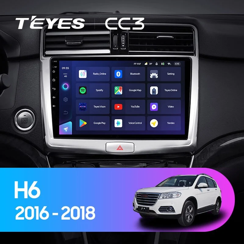 Комплект магнитолы TEYES CC3 10.2" для Haval H6 Coupe I 2015-2019