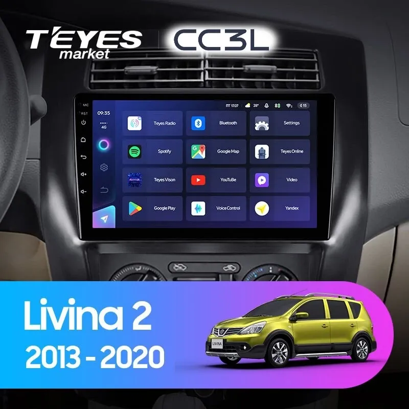 Комплект магнитолы TEYES CC3L 10.2" для Nissan Livina