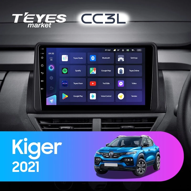 Комплект магнитолы TEYES CC3L 9.0" для Renault Kigeer