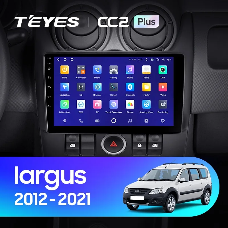 Комплект магнитолы TEYES CC2 Plus 9.0" для ВАЗ (LADA) Largus I 2012-2023
