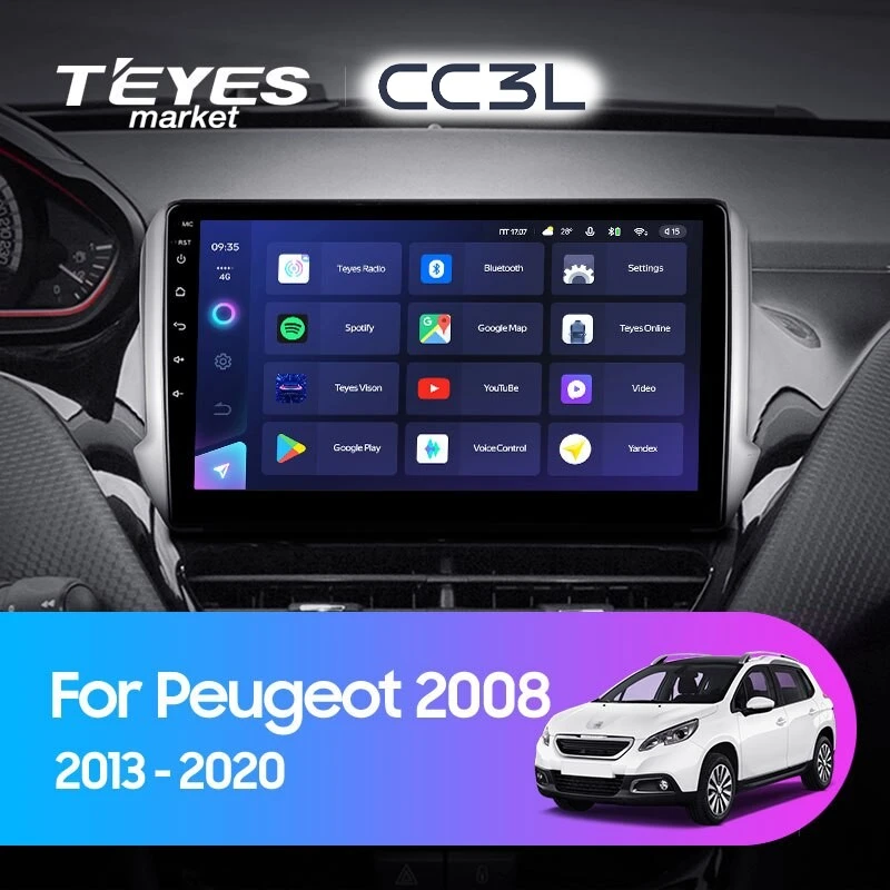 Комплект магнитолы TEYES CC3L 10.2" для Peugeot 2008