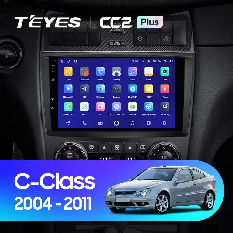 Комплект магнитолы TEYES CC2 Plus 7.0" для Mercedes-Benz C-класс W203/S203/CL203 рестайлинг 2004-2008