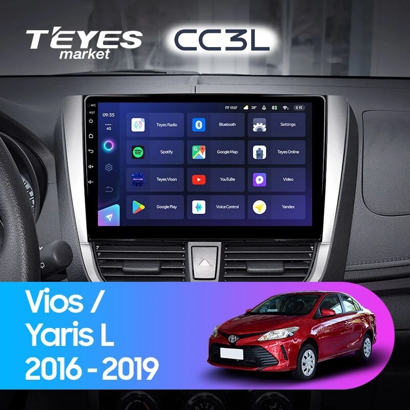 Комплект магнитолы TEYES CC3L 10.2" для Toyota Yaris