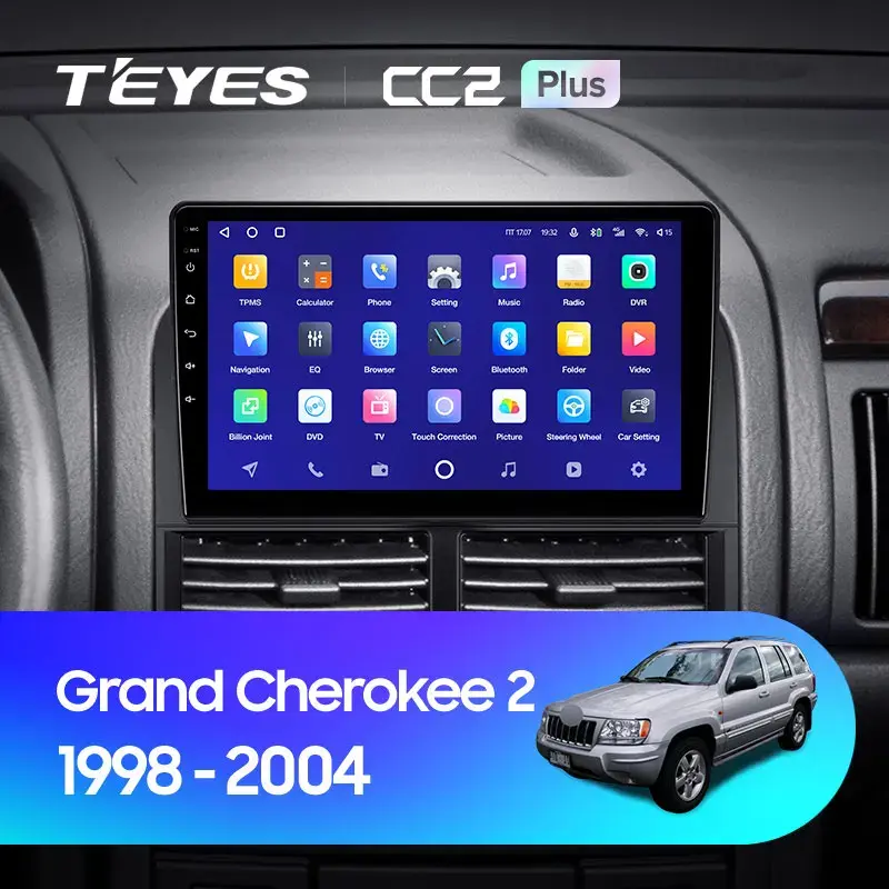 Комплект магнитолы TEYES CC2 Plus 9.0" для Jeep Grand Cherokee WJ 1998-2004