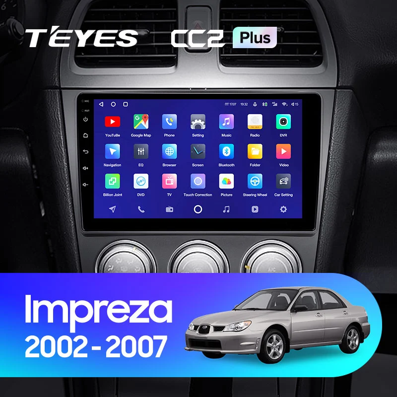 Комплект магнитолы TEYES CC2 Plus 9.0" для Subaru Impreza GD/GC/GG 2000-2007