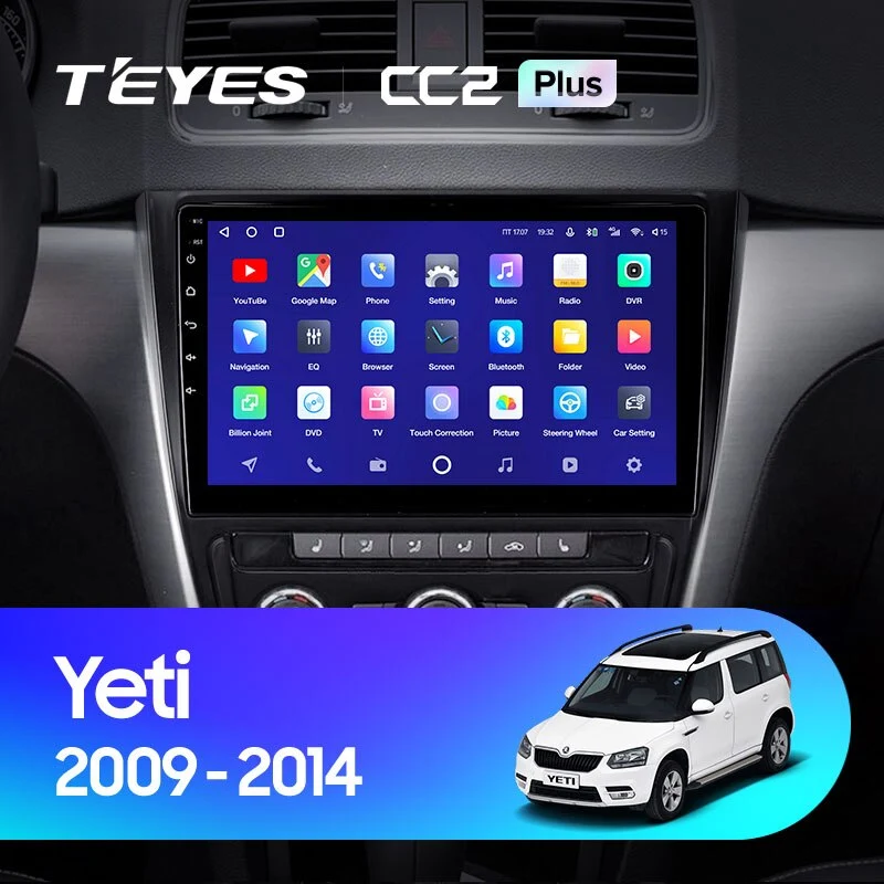 Комплект магнитолы TEYES CC2 Plus 10.2" для Skoda Yeti I 2009-2014