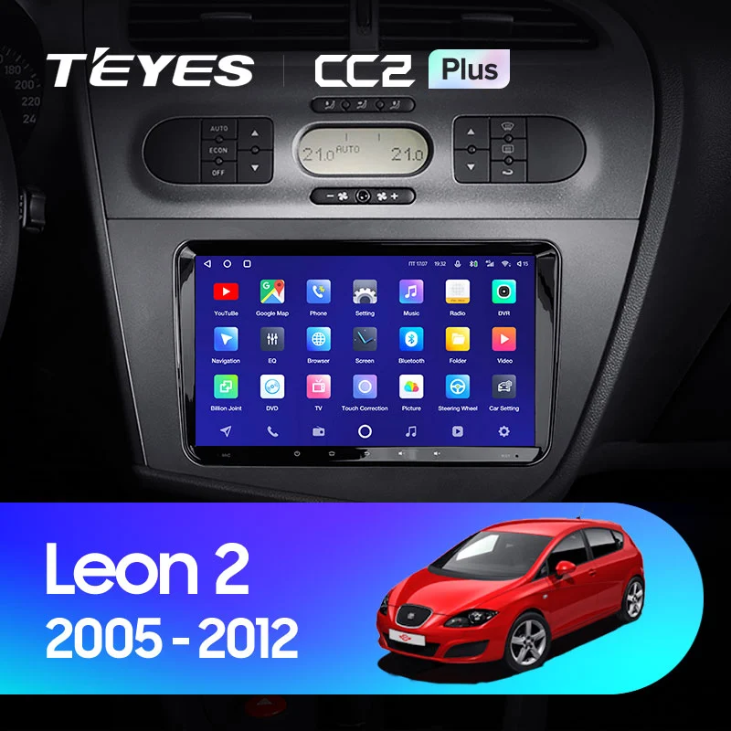 Комплект магнитолы TEYES CC2 Plus 9.0" для SEAT Leon II 2005-2012
