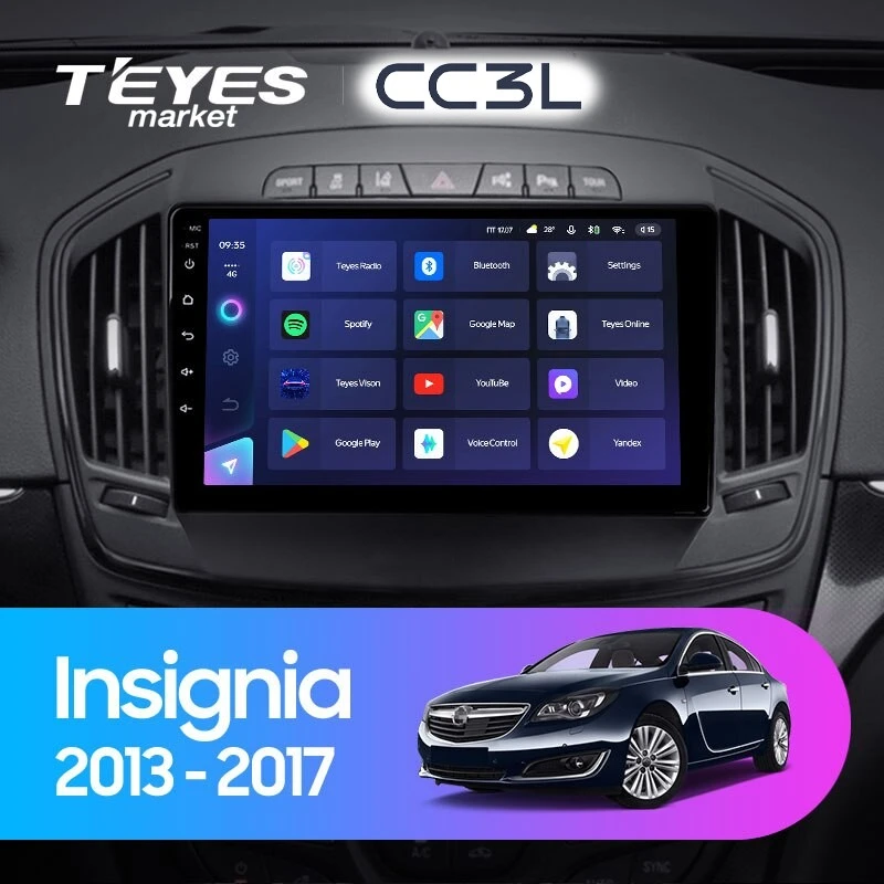 Комплект магнитолы TEYES CC3L 9.0" для Opel Insignia