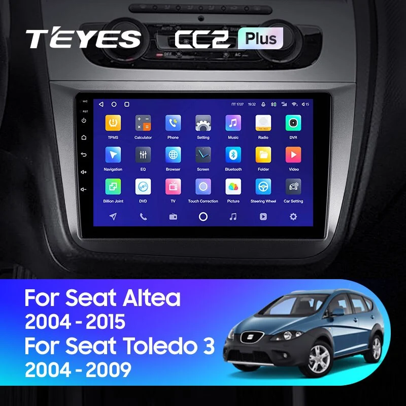 Комплект магнитолы TEYES CC2 Plus 9.0" для SEAT Altea I 2004-2015