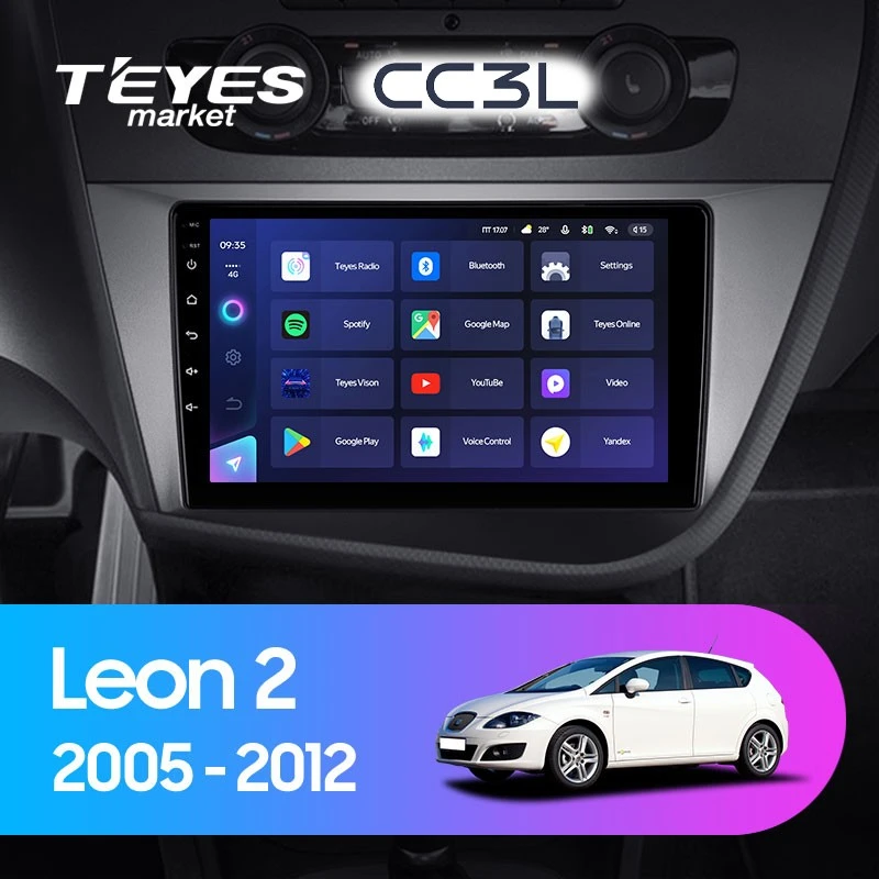Комплект магнитолы TEYES CC3L 9.0" для SEAT Leon
