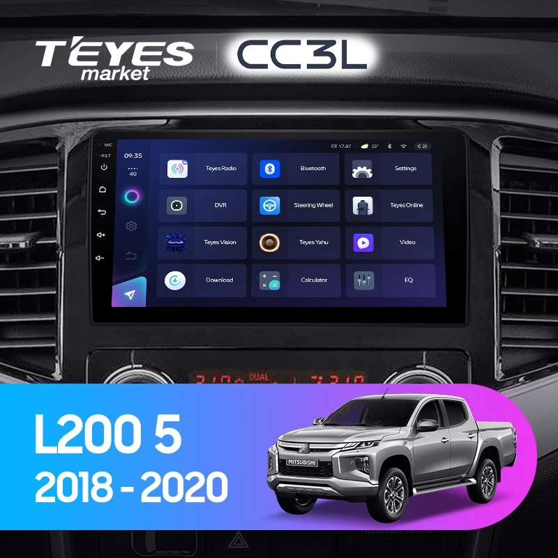 Комплект магнитолы TEYES CC3L 10.2" для Mitsubishi L200