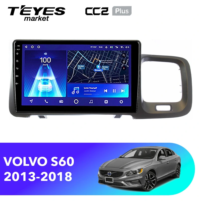 Комплект магнитолы TEYES CC2 Plus 9.0" для Volvo S60 II рестайлинг 2013-2018