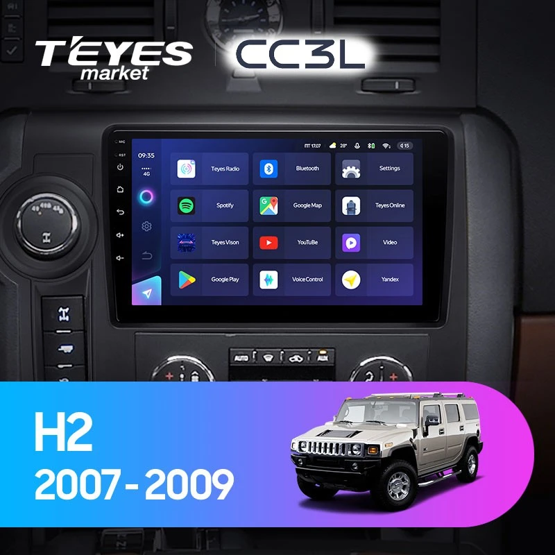 Комплект магнитолы TEYES CC3L 10.2" для Hummer H2