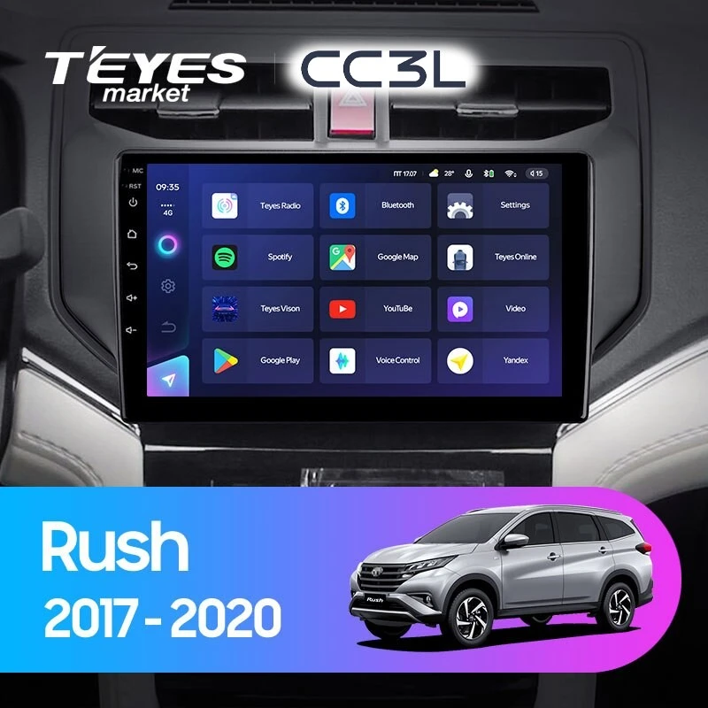 Комплект магнитолы TEYES CC3L 9.0" для Toyota Rush